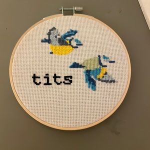 Handmade embroidered “Tits”
